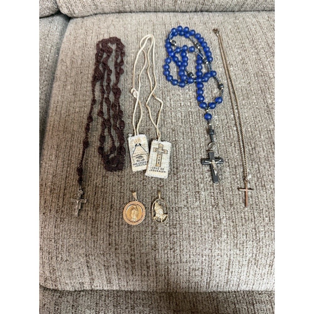 Vintage Religious Rosary Catholic Prayer Memorabilia Lot